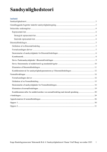 Sandsynlighedsteori - Matematik B & A - K&oslash;ge Handelsgymnasium