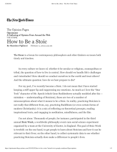 How to Be a Stoic: A Modern Guide to Stoicism