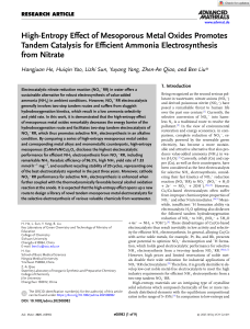 High-Entropy Mesoporous Metal Oxides for Ammonia Electrosynthesis