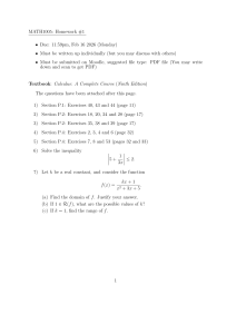 MATH1005 Homework #1: Calculus Exercises