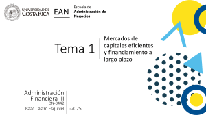 Mercados de Capitales Eficientes y Financiamiento a Largo Plazo