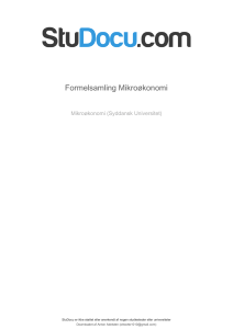 Formelsamling Mikro&oslash;konomi - Syddansk Universitet