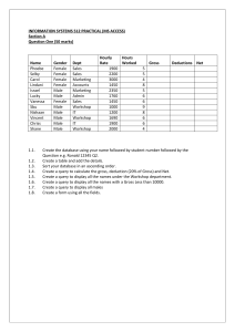 MS Access Practical Exam: Database Tasks
