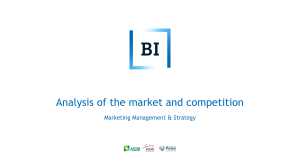 Analysis of Market and Competition in Marketing Strategy