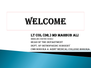Orthopaedics Lecture Notes by Lt Col Dr MD Mahbub Ali