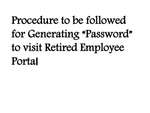 IREL Retired Employee Portal Password Generation Procedure