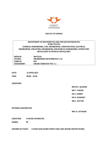Engineering Mathematics V 1A Semester Test 1-1