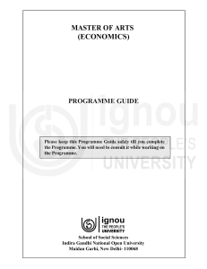 MA Economics Programme Guide IGNOU