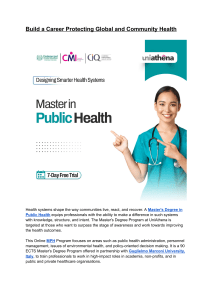 Online Master's in Public Health - UniAthena