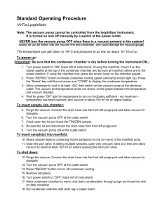 VirTis Lyophilizer SOP: Standard Operating Procedure