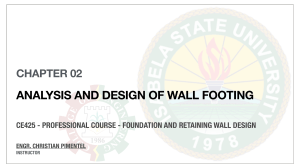 Analysis and Design of Wall Footing - CE425 Course