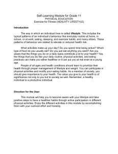 Grade 11 Physical Education Self-Learning Module: Healthy Lifestyle