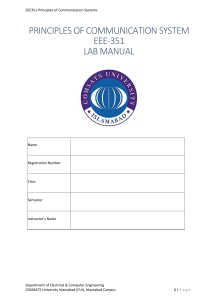 EEE351 Principles of Communication Systems Lab Manual