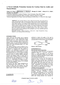 Novel Cathodic Protection for Carbon Steel in Brines
