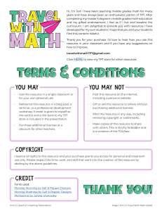 Graphing Table Ratios Lesson Plan