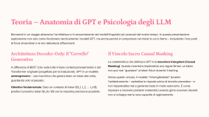 Anatomia di GPT e Psicologia degli LLM: Teoria e Architettura