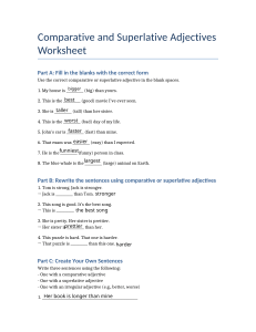 Comparative and Superlative Adjectives Worksheet