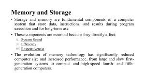 Memory and Storage in Computer Systems