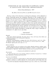 Estimation of Alkaloids in Rauwolfia Caffra by Thin-Layer Chromatography
