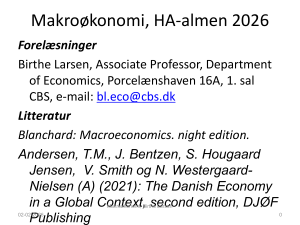 Makro&oslash;konomi Foredragsslides 2026