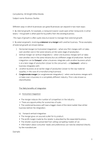 Business Growth Strategies: Mergers & Integration
