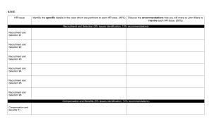 HR Case Study: Issues & Recommendations