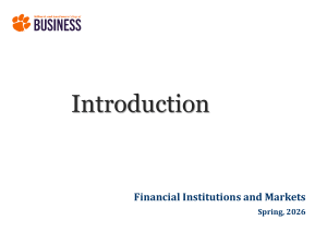 Financial Institutions and Markets: Introduction