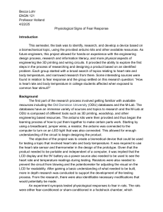 Physiological Signs of Fear Response: Arduino Project Report
