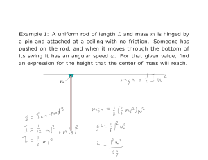 Physics Problem: Uniform Rod Swing Height