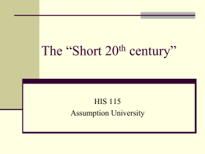 The Short 20th Century: HIS 115 Course Material