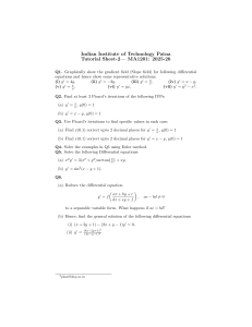 IIT Patna MA1201 Tutorial Sheet 2 Differential Equations