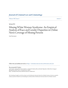 Missing White Woman Syndrome: Race and Gender Disparities in News Coverage
