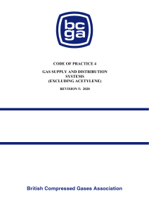 BCGA Code of Practice 4: Gas Supply & Distribution Systems