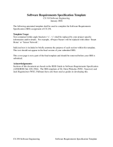 Software Requirements Specification Template for CS 310