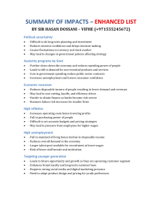 Summary of Business Impacts &ndash; Enhanced List