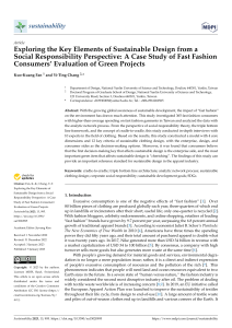 Sustainable Design in Fast Fashion: Consumer Evaluation of Green Projects