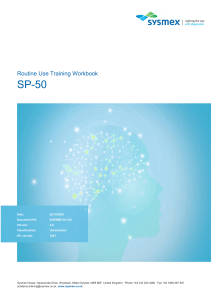 Sysmex SP-50 Training Workbook