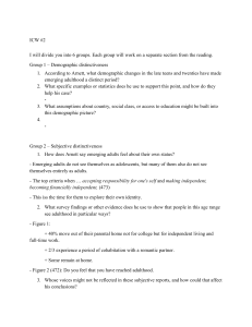 ICW #2: Emerging Adulthood Worksheet