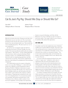 Cat & Joe&rsquo;s Pig Rig Case Study: Food Truck Decision