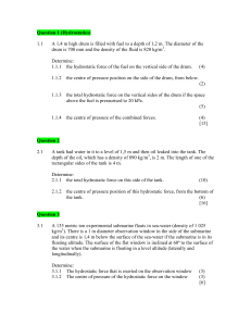 Hydrostatics Problems: Exam Questions on Fluid Forces