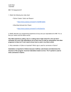 IME 110 Assignment #1: Python Basics & Student Intro