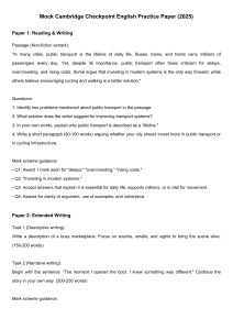 Mock Cambridge Checkpoint English Practice Paper (2025)