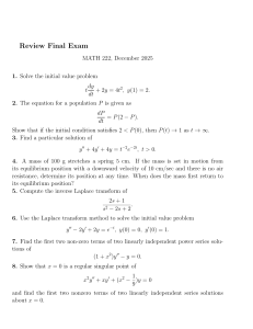 MATH 222 Final Exam Review