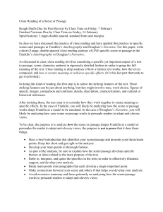 Close Reading Essay Assignment: Franklin & Douglass