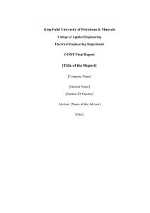 King Fahd University Electrical Engineering COOP Final Report Template
