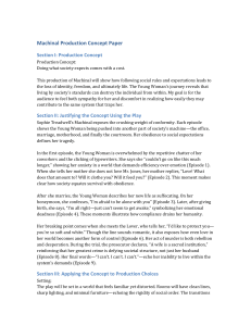 Machinal Production Concept Paper: Theatrical Analysis