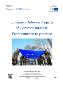 European Defence Projects of Common Interest: From Concept to Practice