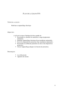 Plan de le&ccedil;on Mat&eacute;riaux et appareillage &eacute;lectrique &ndash; Niveau 2