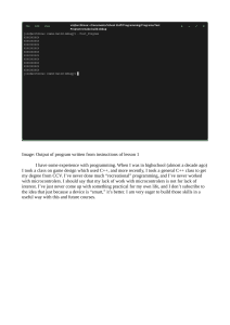 Lesson 1 Programming Assignment Output and Reflection