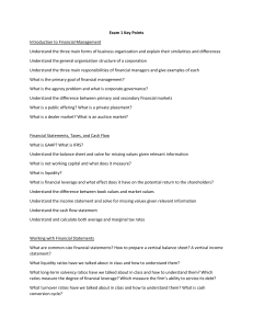 Exam 1 Key Points: Financial Management Study Guide